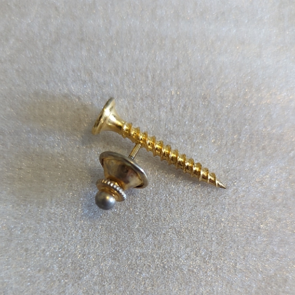 Gold Screw Brooch